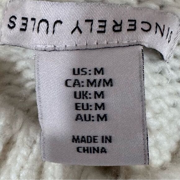 New! Sincerely Jules Off White Pull-On High Neck Soft Women’s Sweater Sz M - Picture 11 of 11